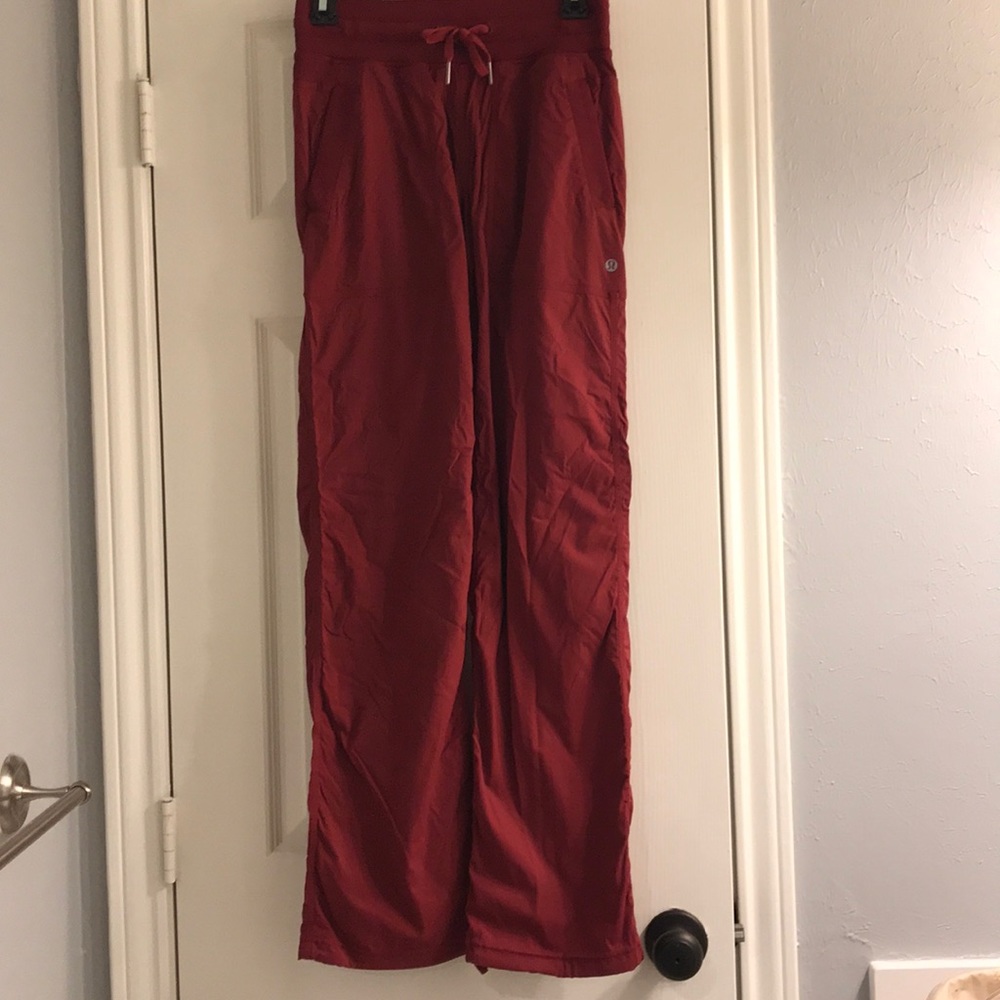 Red lululemon dance studio pants sz 4 never worn